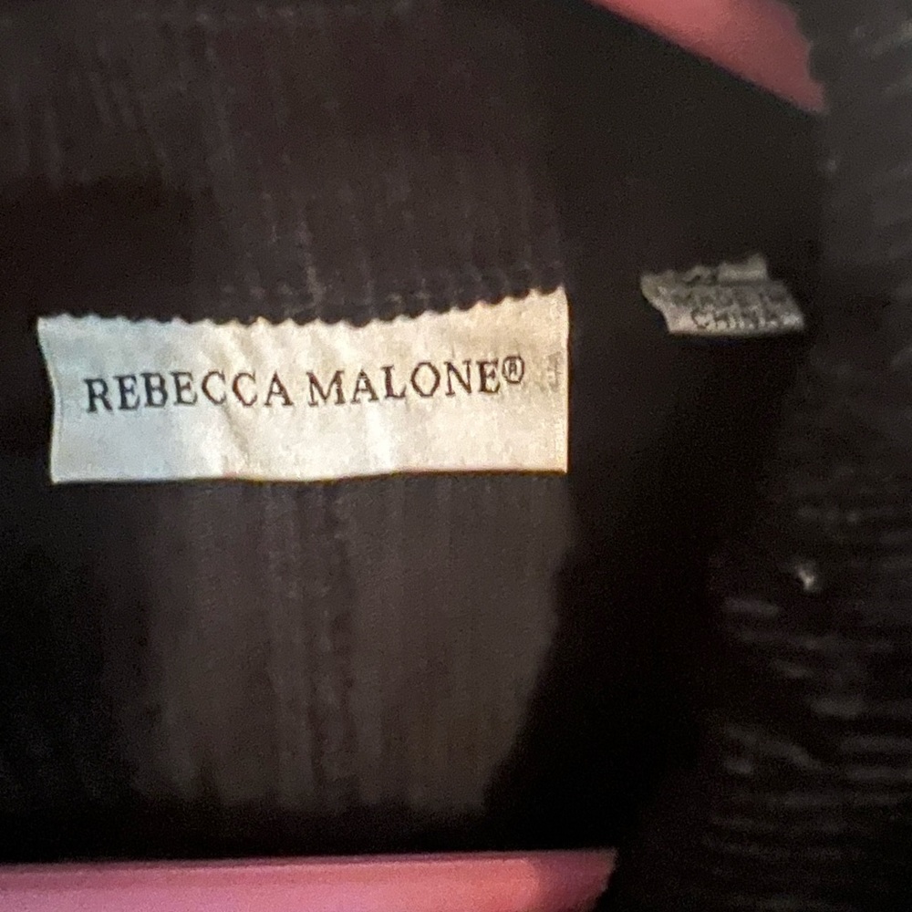 🌞2/$30 REBECCA MALONE Vest Black Corduroy size X-Large EUC 100% Cotton - Picture 3 of 5